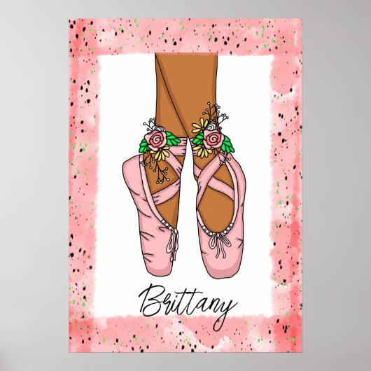 Poster Chaussons de ballet d’art mural pour filles person (Devant)