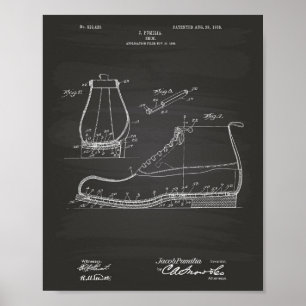 Poster Chaussure 1906 Patent Art Chalkboard