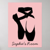 Poster Chaussure à pointe de ballon noir (Devant)