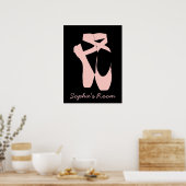 Poster Chaussure de ballet rose danseur de ballet (Cuisine)