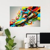 Poster Chaussure de basket-ball Abstraite (Bureau à domicile)
