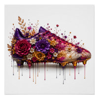 Chaussure de football florale vibrante dégoulinant