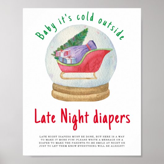 Poster Chaussure père Noël - Lames de nuit (Devant)