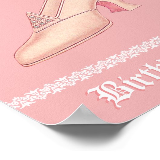 Poster Chaussure princesse rose (Coin)
