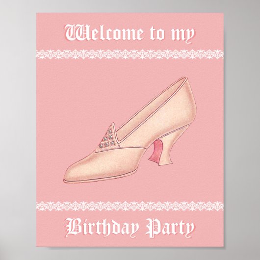 Poster Chaussure princesse rose (Devant)