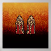 Poster Chaussure RED BOTTOMS talons hauts en LEOPARD (Devant)