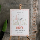 Poster Chaussure rose Aquarelle Bébé fille Douche