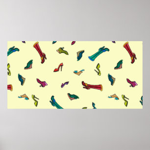 Poster Chaussures aquarelle motif transparent