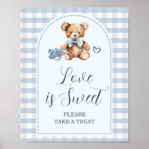 Chaussures Bébé Bleu Gingham Baby Shower Love is S