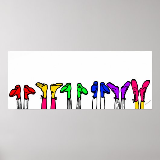 Poster Chaussures colorées à l'ancienne (Devant)