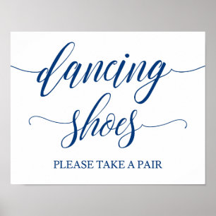 Poster Chaussures dansantes Mariage Connexion Marine Bleu
