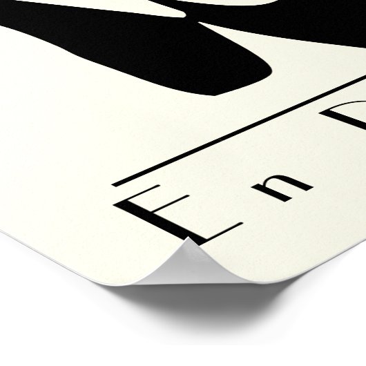 Poster Chaussures de Ballet Noir En Pointe (Coin)