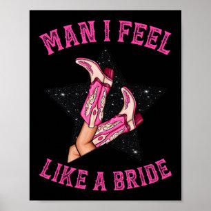 Poster Chaussures de cowgirl roses Demoiselle d'Honneur H