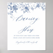 Poster Chaussures de danse florale bleu pour les clients  (Devant)