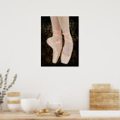 Poster Chaussures de talon de ballet - Or rose noir (Cuisine)