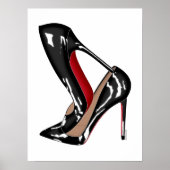Poster Chaussures en talons rouges, talons noirs (Devant)