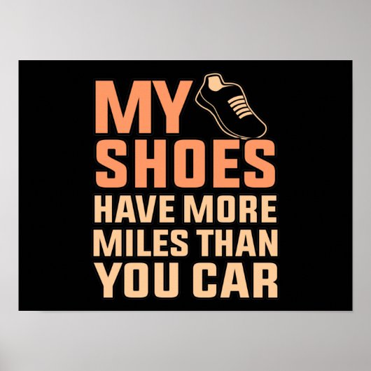 Poster Chaussures Ont Plus De Miles Moitié Marathon Runne (Devant)