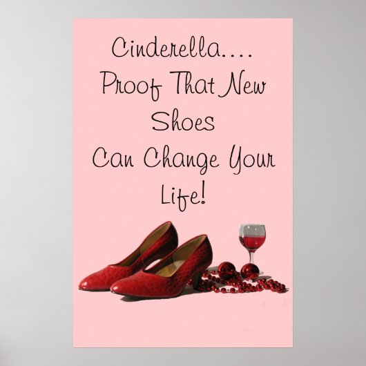 Poster Chaussures Red High Heel et vin rouge (Devant)