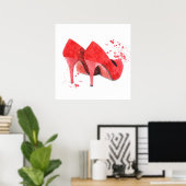 Poster Chaussures rouges style mode glamour (Bureau à domicile)