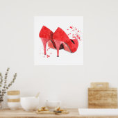 Poster Chaussures rouges style mode glamour (Cuisine)