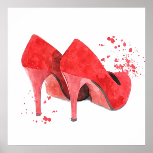 Poster Chaussures rouges style mode glamour (Devant)