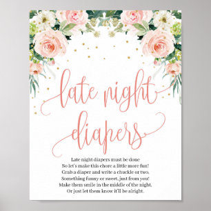 Poster Chaussures rustiques tard la nuit signe jeu floral
