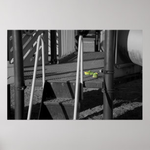 Poster Chaussures vertes sur l'impression de terrain de j