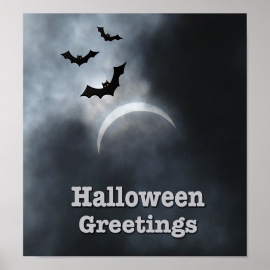 Poster Chauve-Chauve-Halloween éffrayante À Eclipse (Devant)