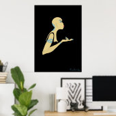 Poster chauve-fille (Bureau à domicile)