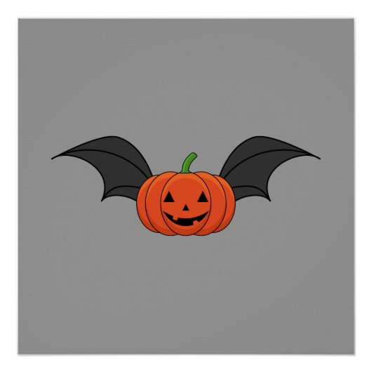 Poster Chauve-souris de citrouille d'Halloween (Devant)