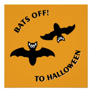 Poster Chauve-souris D'Halloween Orange