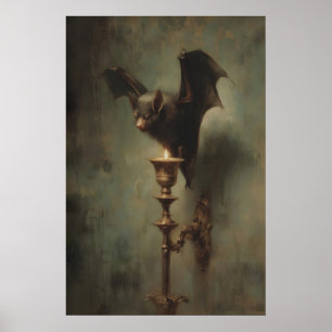 Poster Chauve-souris perchée sur chandelier en laiton got
