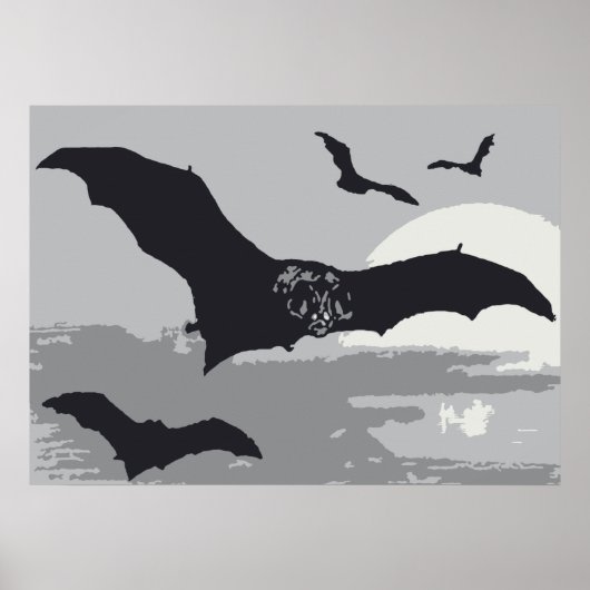 Poster Chauve-souris vintage d'Halloween (Devant)