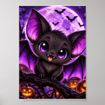 Chauve-souris violette gothique mignonne Halloween