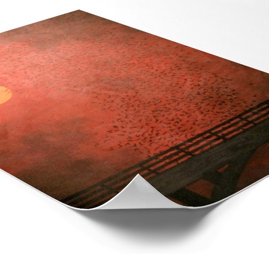 Poster Chauves-souris au coucher du soleil (Coin)