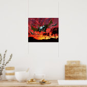 Poster Chauves-souris au coucher du soleil (Cuisine)
