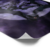 Poster Chauves-souris d'Halloween dans une nuit de Pleine (Coin)