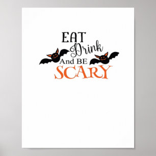 Poster Chauves-souris d'Halloween soient effrayantes Mème