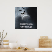 Poster Chauves-souris effrayantes d'Halloween dans l'écli (Cuisine)