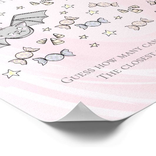 Poster Chauves-souris roses Devinez combien de bonbons Ba (Coin)