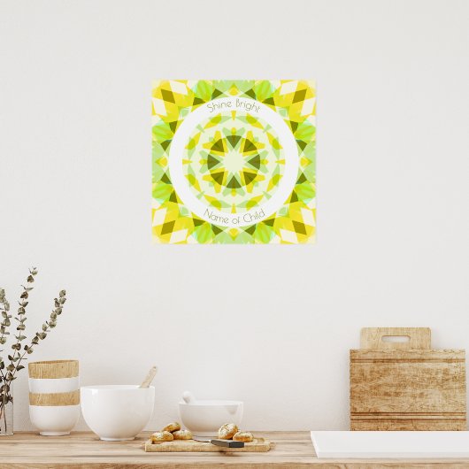 Poster Chaux jaune Vert brillant étoile brillante Décor d (Cuisine)