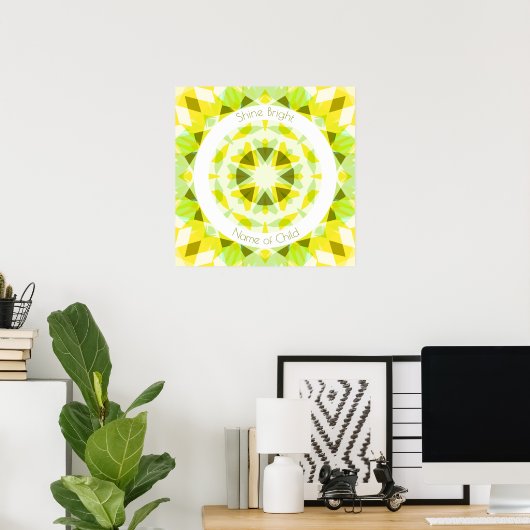 Poster Chaux jaune Vert brillant étoile brillante Décor d (Bureau à domicile)