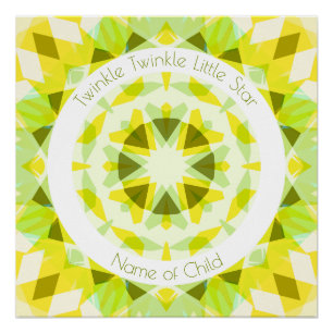 Poster Chaux Jaune Vert Twinkle Petit Étoile Pouponnière