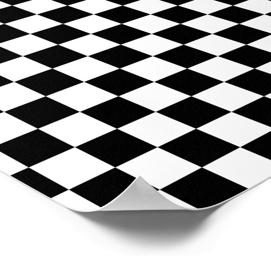 Poster Check Black White Checkered Pattern (Coin)