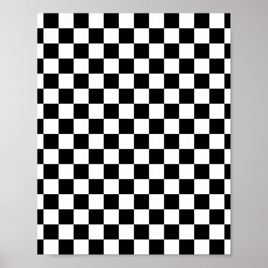 Poster Check Black White Checkered Pattern (Devant)