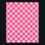 Poster Check Coral Pink Checkered Pattern Checkerboard<br><div class="desc">Pattern checkered - Coral pink and salmon checkerboard.</div>