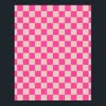 Poster Check Coral Pink Checkered Pattern Checkerboard<br><div class="desc">Pattern checkered - Coral pink and salmon checkerboard.</div>