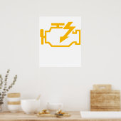 Poster Check Engine Light Funny Mechanic Macanic Machanic (Cuisine)
