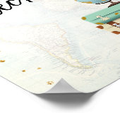 Poster Check In Voyage Aventure Enterrement Rose (Coin)