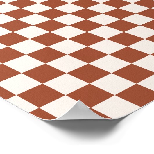 Poster Check Rust Checkered Terracotta (Coin)